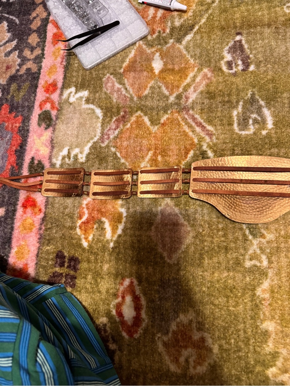 Free People ✨RARE✨ Dorado Wrap Belt Gold & Turquoise Bohemian OS - Picture 11 of 12